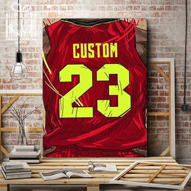 Atlanta Hawks Jersey Custom Canvas Print Wall Art for Boy Girl Men Women Basketball Personalized Canvas Art